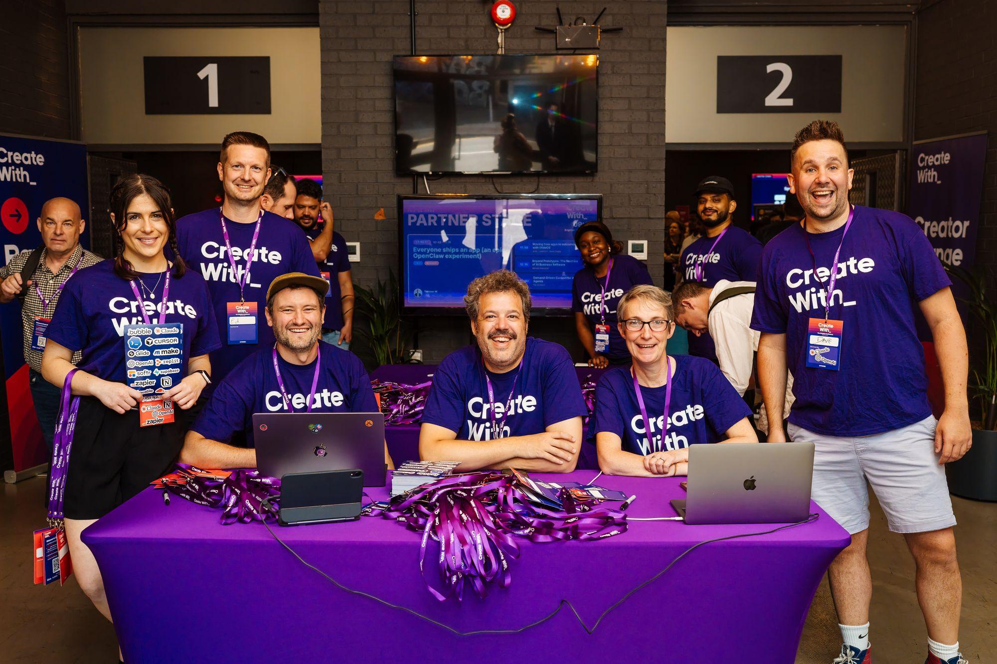 The Create With team behind the registration desk