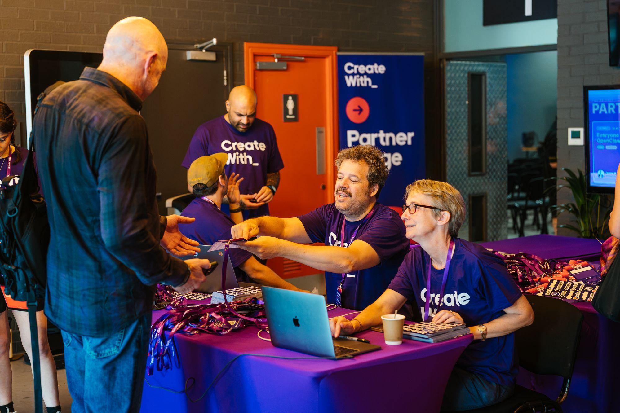 A ticket being scanned at the registration desk