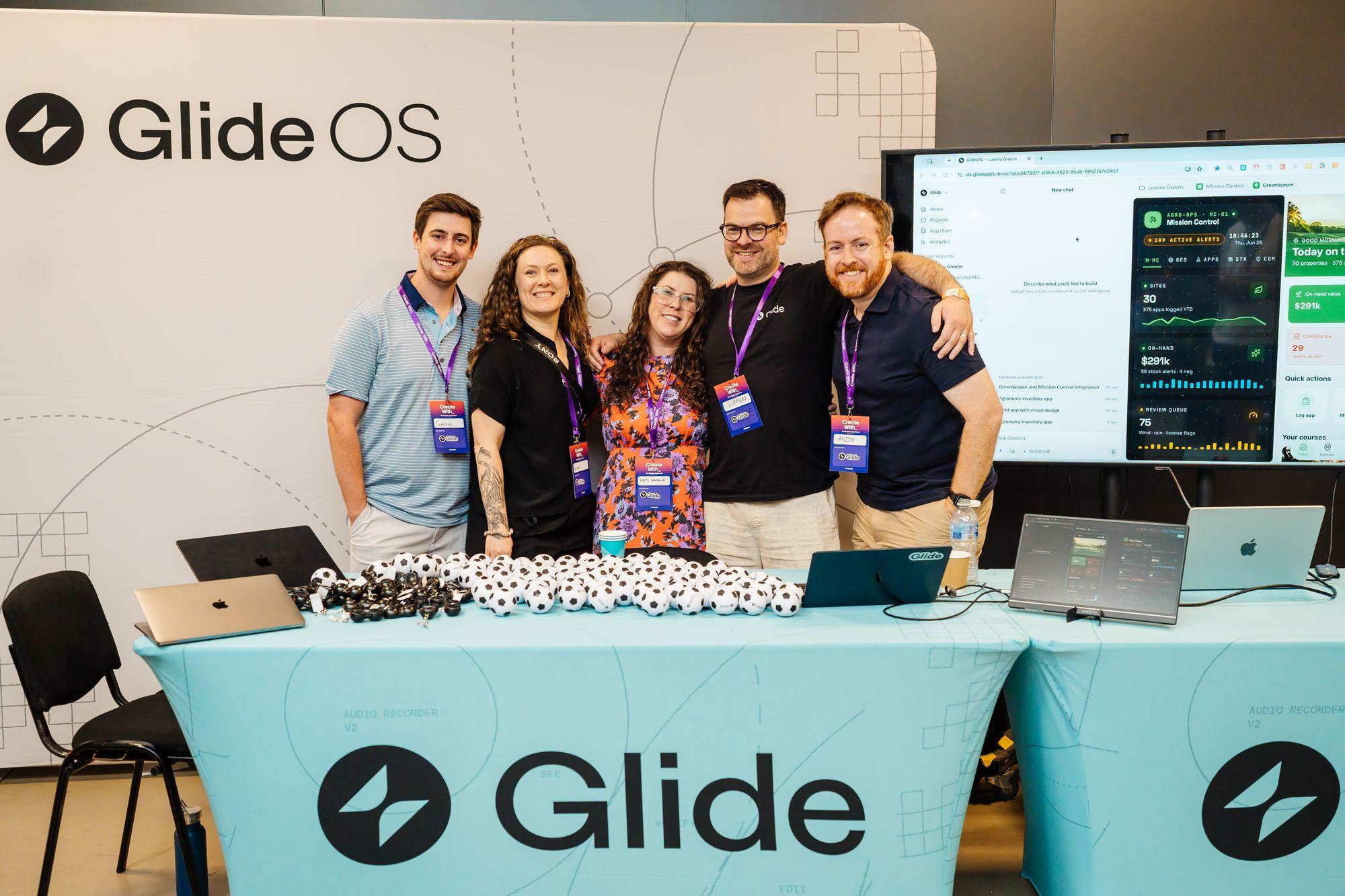 The Glide team at the Glide stand