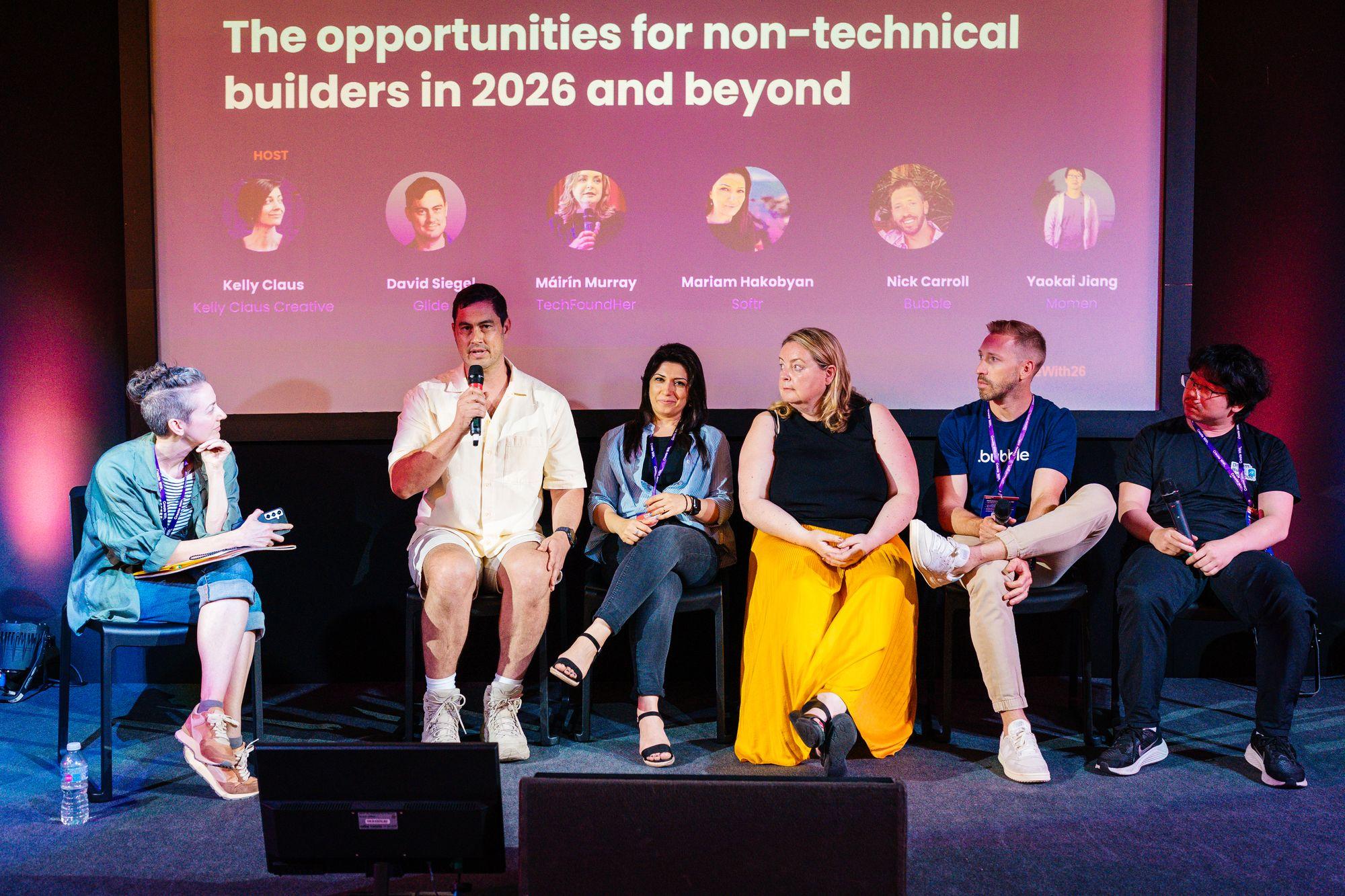 Five panellists on the non-technical builders panel