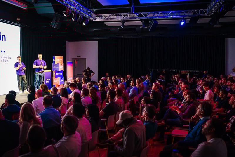 Speaker presenting keynote at Create With Conference