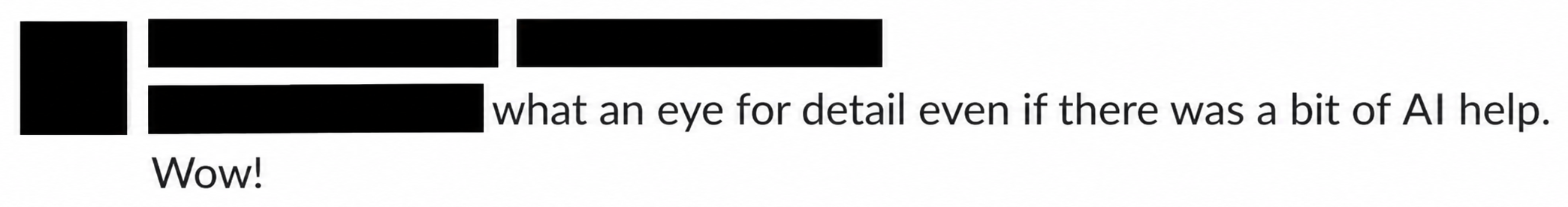 Real colleague feedback, with names redacted. From the engagement where he estimates AI cut delivery effort by about 45%.